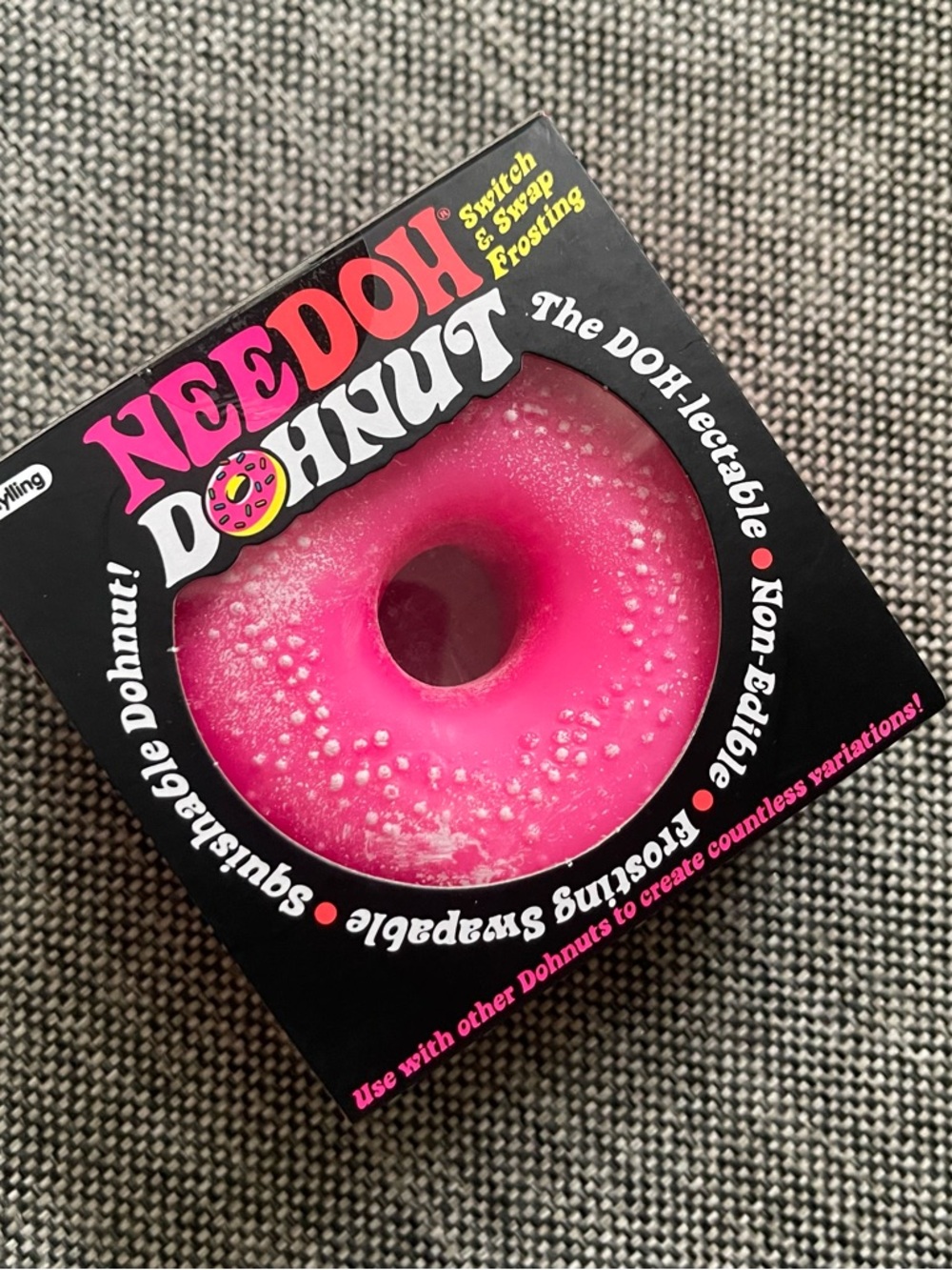 Needoh Donut Kids Toy - Pink Squishable